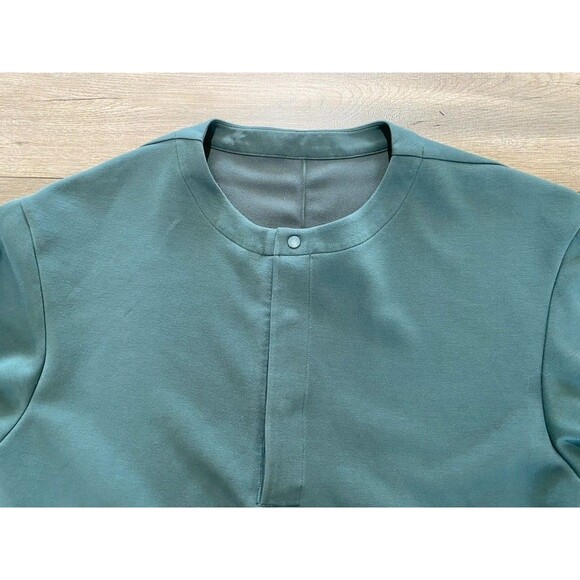 Lululemon Softstreme Sweatshirt Womens L Green Crewneck Boxy Henley Pullover - Picture 2 of 8